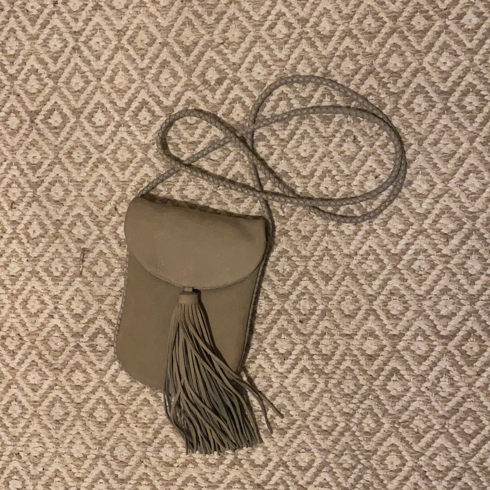Grey tassel crossbody bag from Lucky Brand